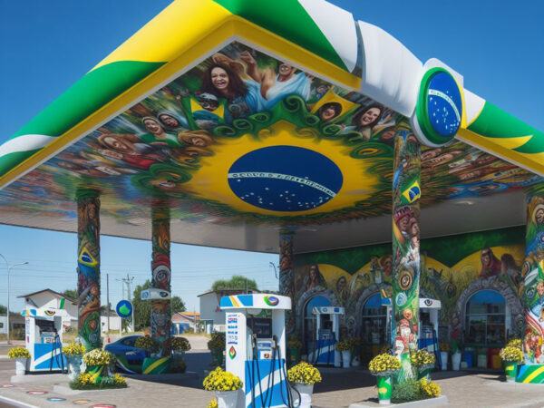 Imagens geradas por IA de postos de cada estado Brasileiro