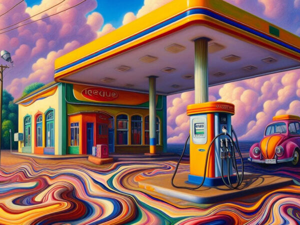 Imagens de IA de Postos em difrentes estilos de arte