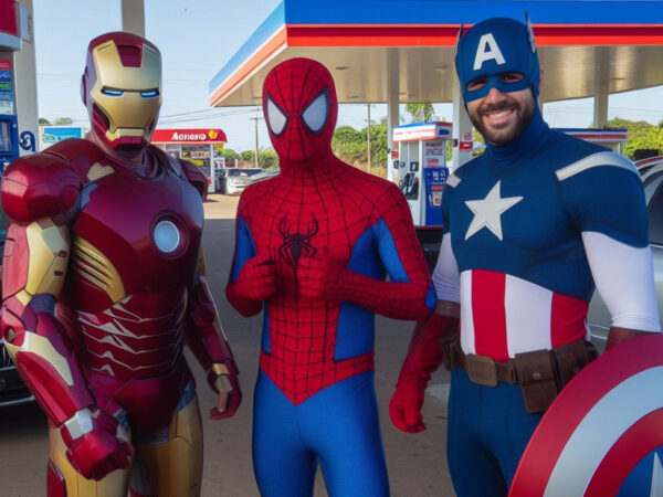 Se os heróis da Marvel fossem frentistas